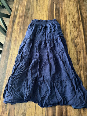 LUXVEER Women's Summer Boho Maxi Skirt Smocked High Waisted Flowy Tiered Ruffle